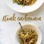 30-minute steak carbonara for two