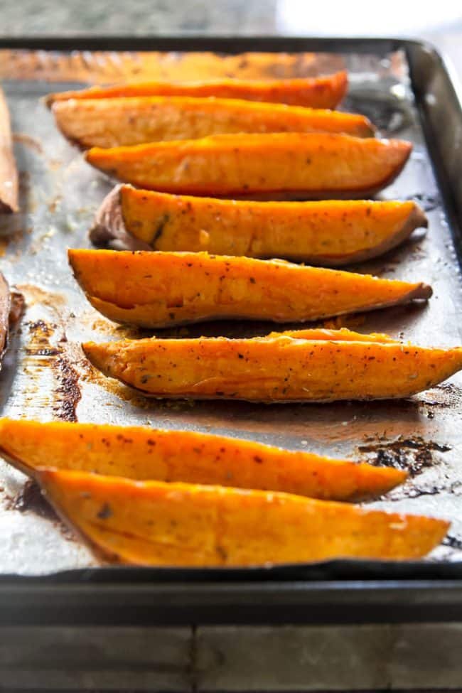 Roasted Sweet Potato Wedges | Girl Gone Gourmet